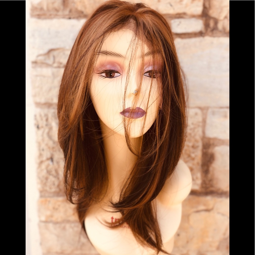 Fulllace Copper Ginger Brown Wig